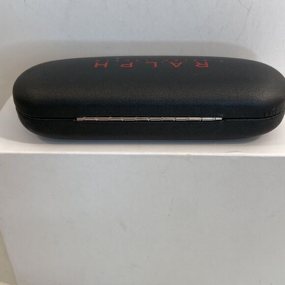 Ralph Lauren Black With Red Lettering Hard Glass Case 6 In. Width X 1 inch Tall - Picture 4 of 9